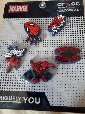 Marvel Spider-Man Shoe Charms Set in Red, Blue & Black